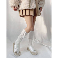 Kawaii pompon leg warmer