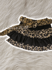Leopard patchwork mini skirt