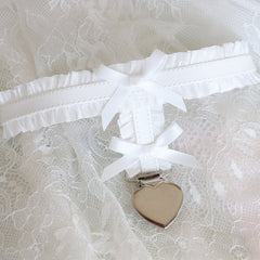 Lolita punk heart clip lace bow garter