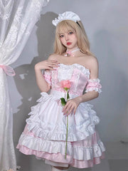 Pink cafe maid dress