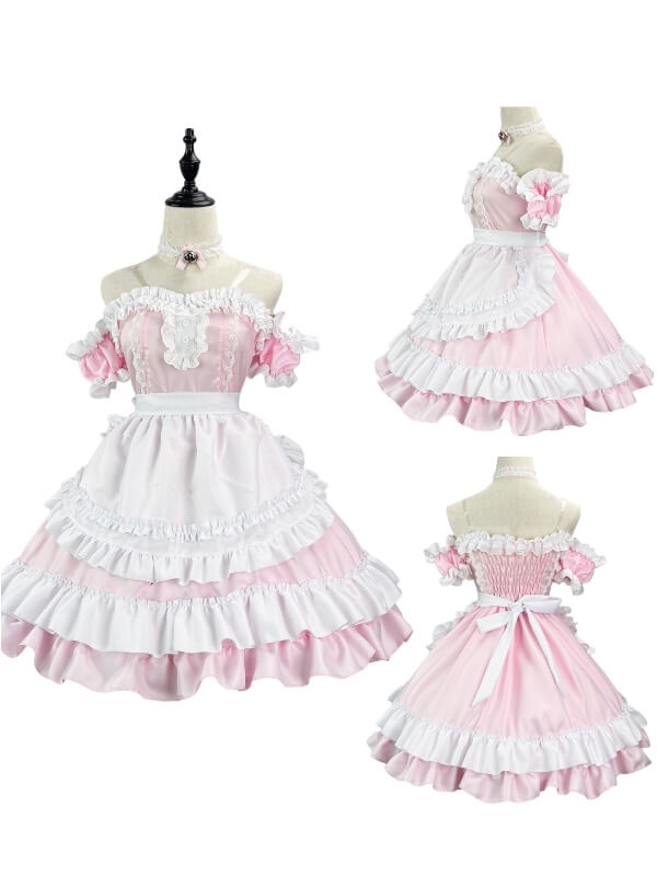 Pink cafe maid dress