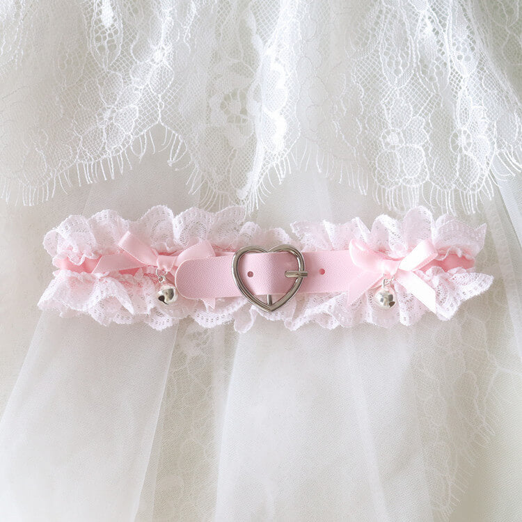 Pink doll heart garter