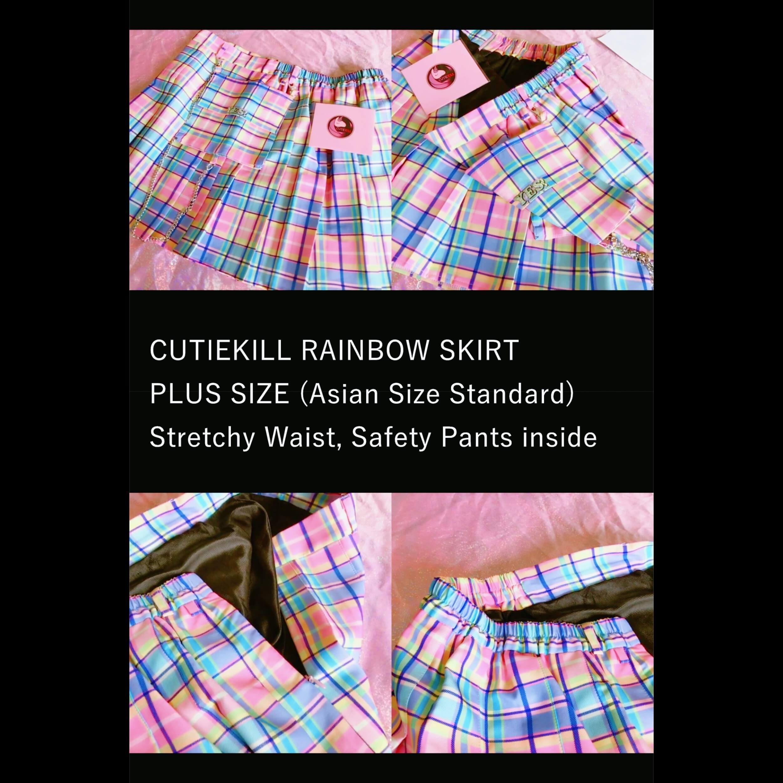 Plus Size Harajuku Regenbogen-Candy-Karorock