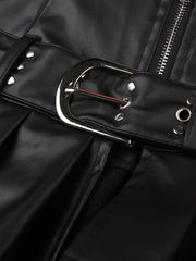 Punk charm rivet belt mini skirt