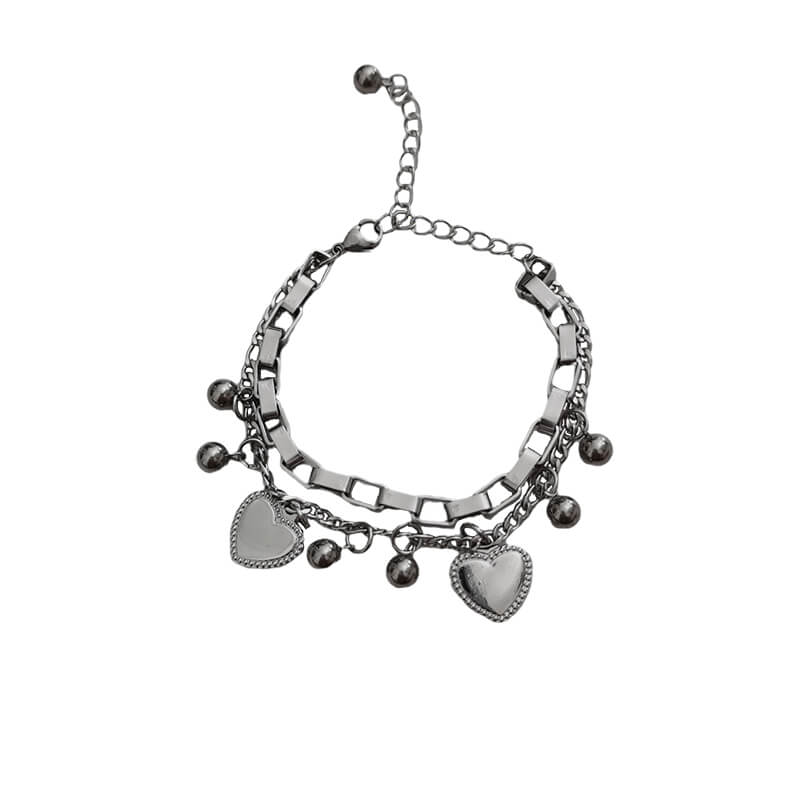 Y2k alternative hearts bracelet