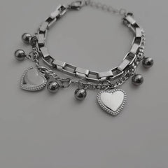 Y2k alternative hearts bracelet