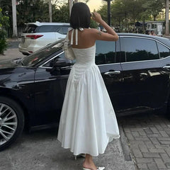 Deep V Sexy Slim Fit Backless Halter Dress