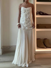 Elegant 3D Flower Long Dress