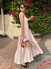 Elegant & Casual Pleated A-Line Dress