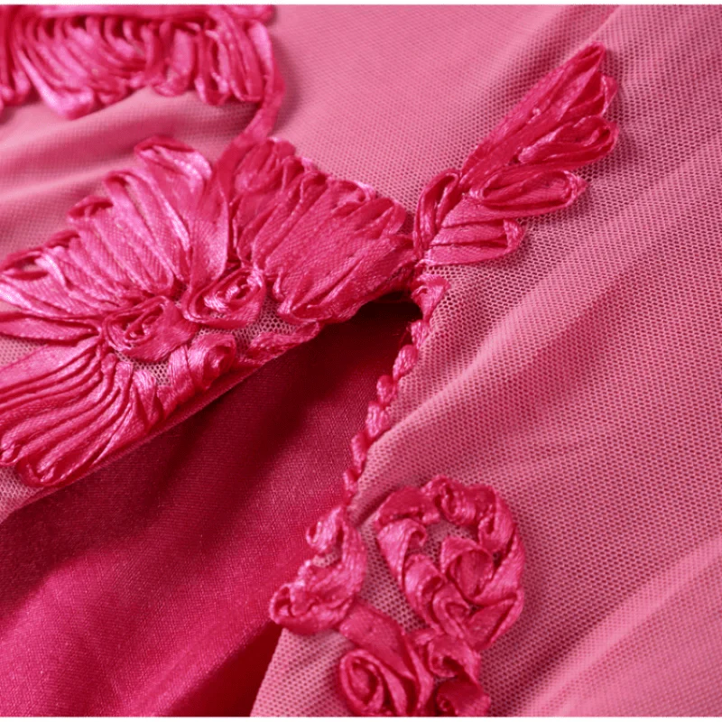 Elegant Floral Print Puff Sleeve Maxi Dress