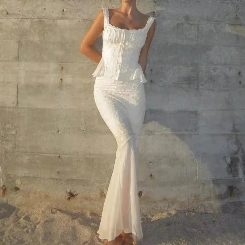 Elegant Mermaid Dress Two Pieces Set