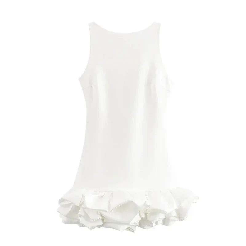 Elegant Ruffle Pleated Mini Dresses
