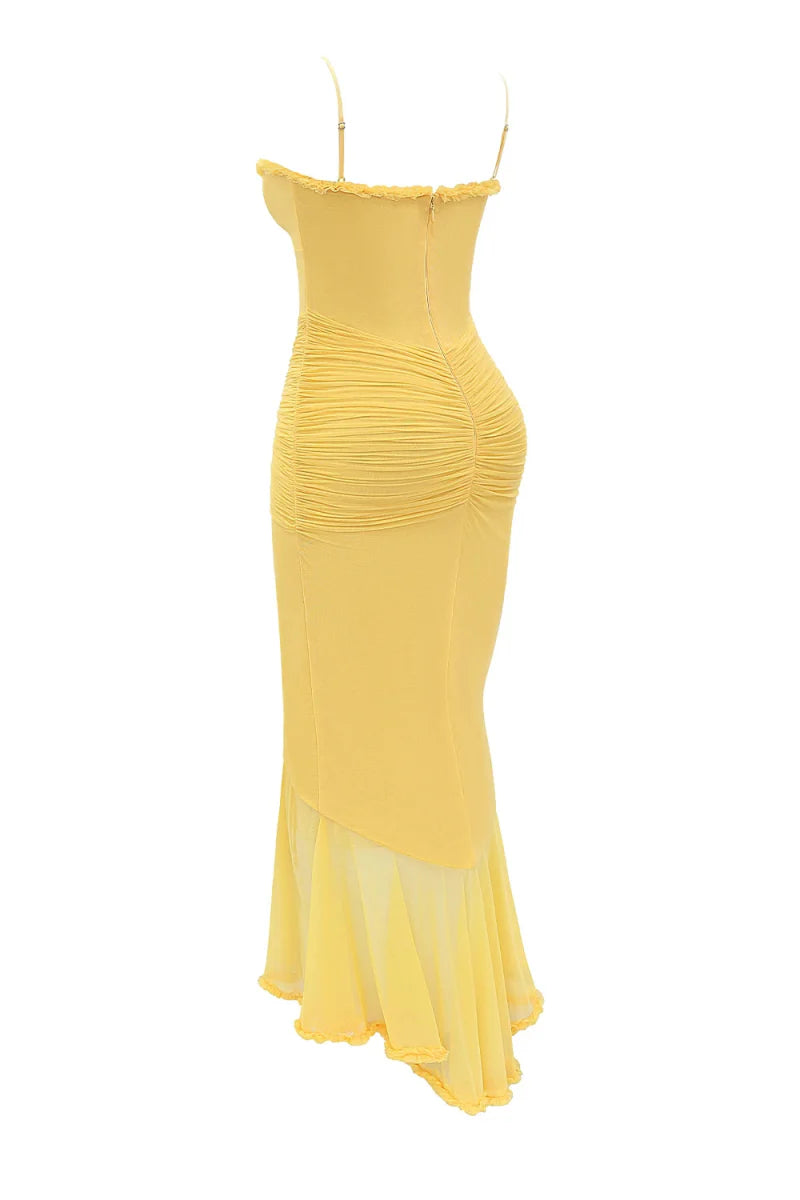 Elegant Ruffles Hem Maxi Dress