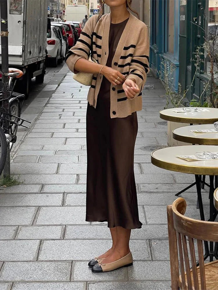 Elegant Solid Satin Maxi Dress