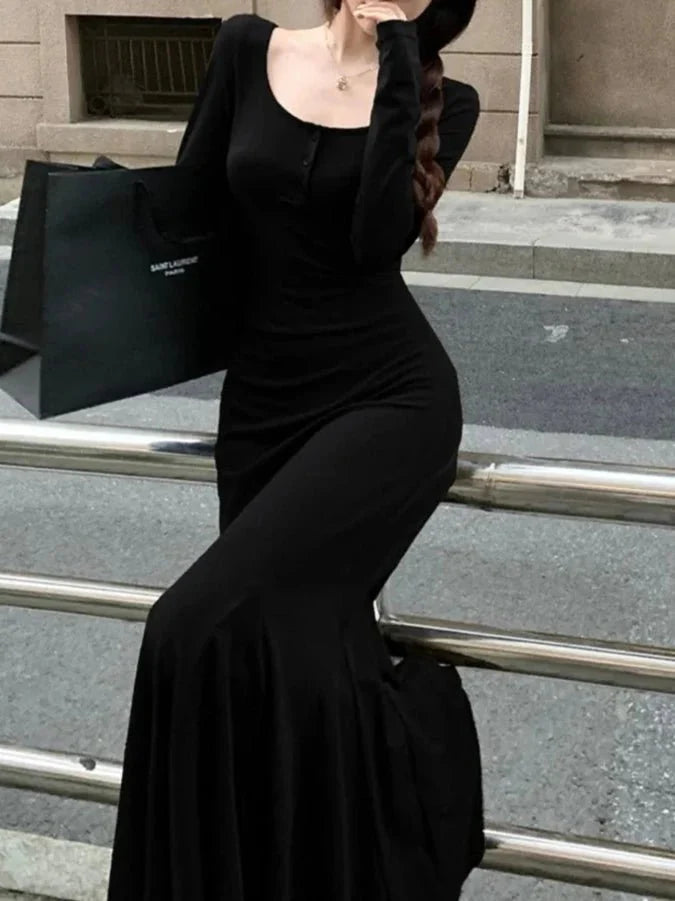 Elegant Square Neck Mermaid Dress