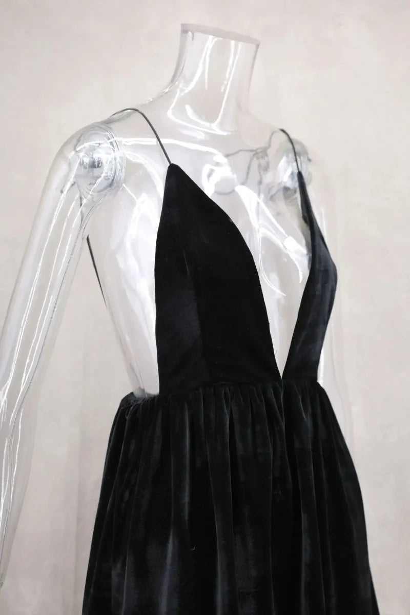 Elegant Velvet High Waist Mini Dress