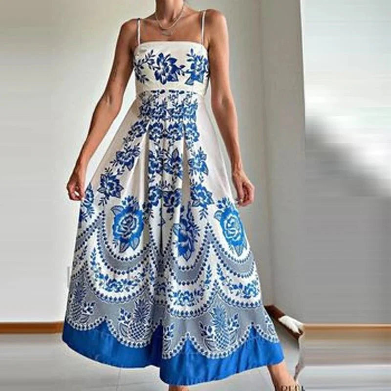Ethnic Style Loose Pocket Maxi Dress