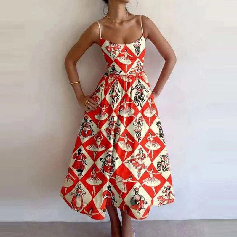 Ethnic Style Loose Pocket Maxi Dress