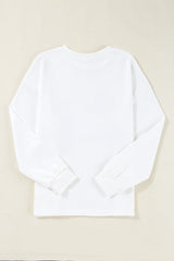 White Chenille Holly Jolly Graphic Long Sleeve Top