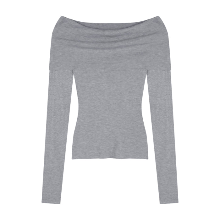 Pydshop Black Solid Off Shoulder Elegant Long Sleeve Tops Korean Fashion Slim Sexy Cropped T Shirt Women Autumn Y2k Clothing Skinny Top