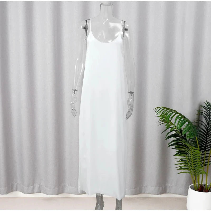 Fashion Elegant V-neck Split Maxi Dress