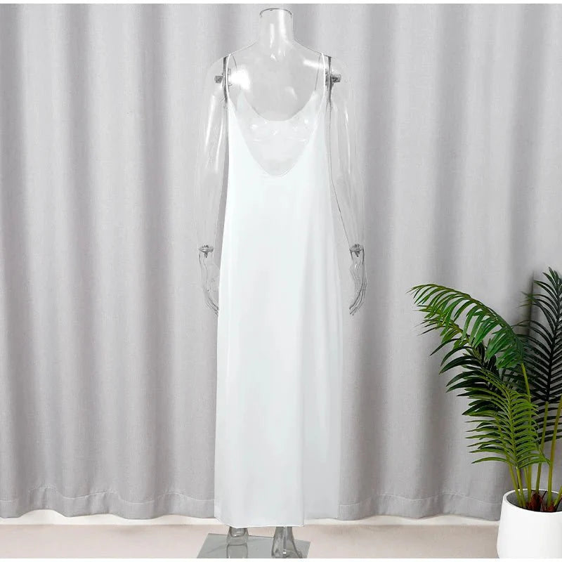 Fashion Elegant V-neck Split Maxi Dress