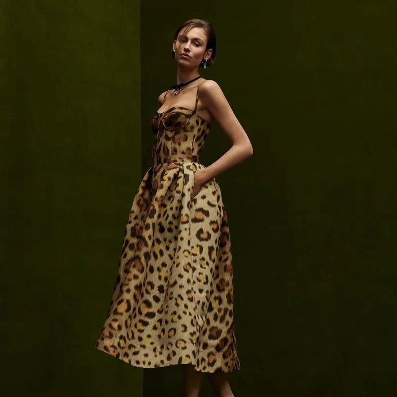 Fashion Leopard Print Bodycon Dress