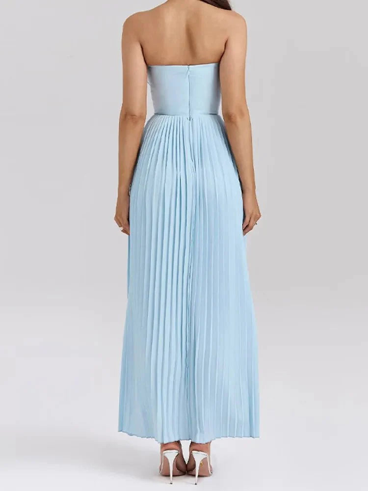 Fashion Strapless A-line Maxi Dress