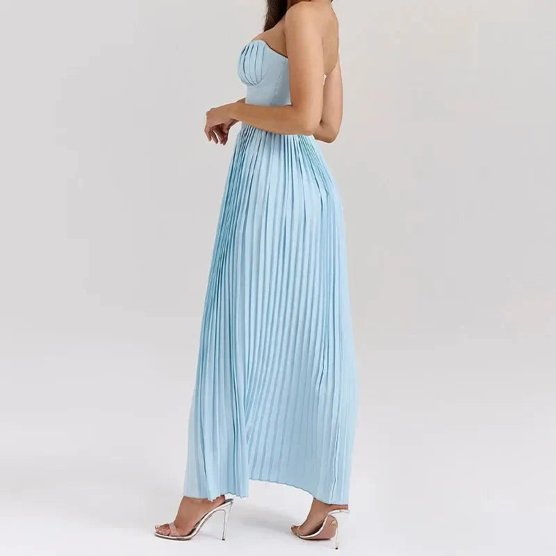 Fashion Strapless A-line Maxi Dress