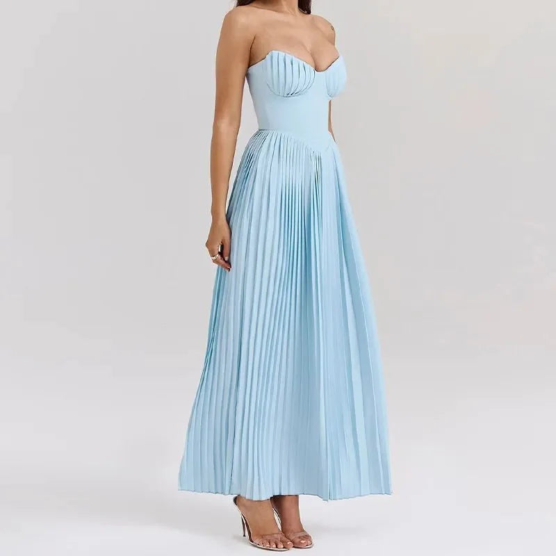 Fashion Strapless A-line Maxi Dress