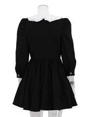 Fashionable Black Patchwork Office Dress