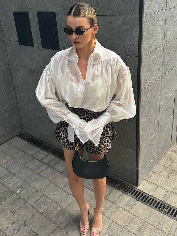 Pydshop Elegant Loose Pink Shirt Office Women's Long Sleeve Button Lapel Blouse Autumn Fashion Solid Color High Street Female TopChristmas Gifts