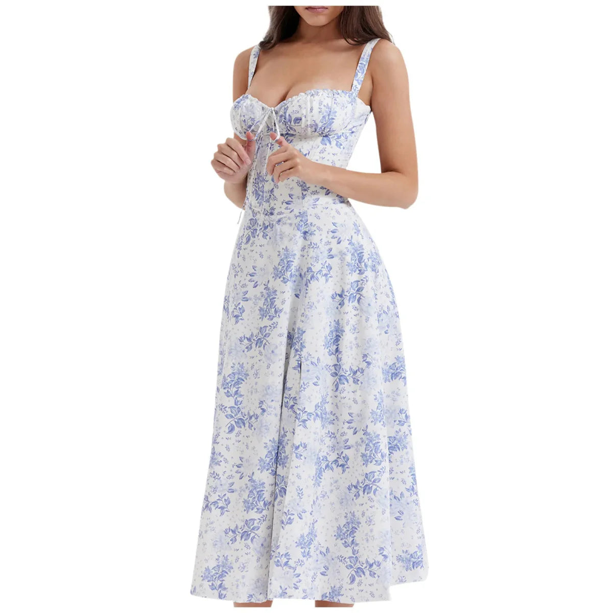 Floral Print Bustier Beach Dress