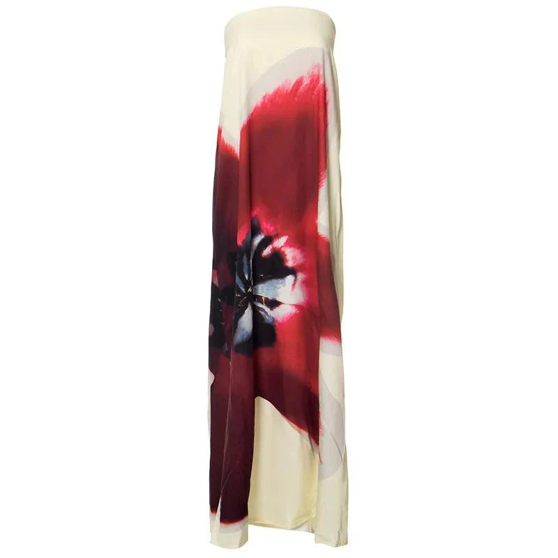 Floral Strapless Maxi Dress