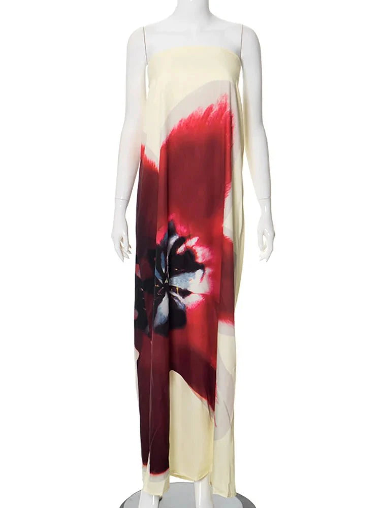 Floral Strapless Maxi Dress