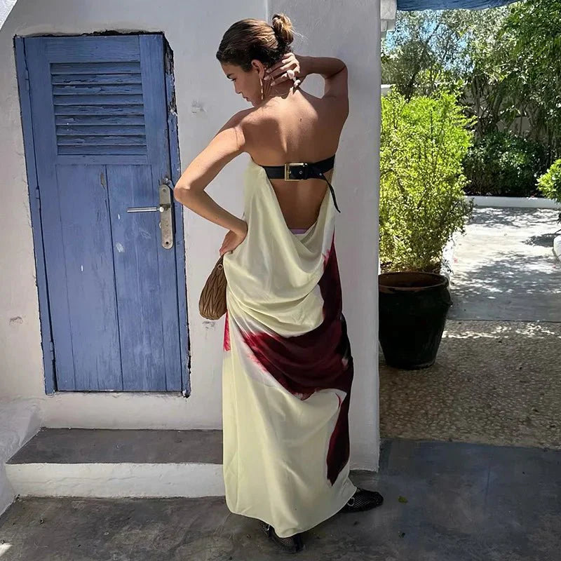 Floral Strapless Maxi Dress
