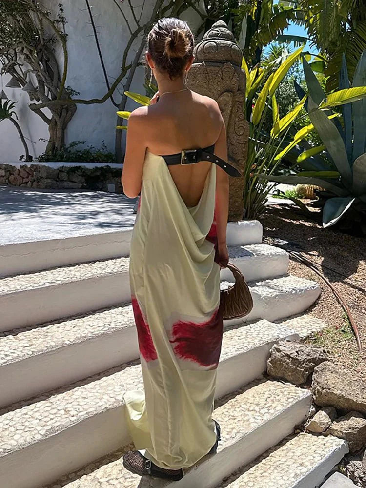 Floral Strapless Maxi Dress