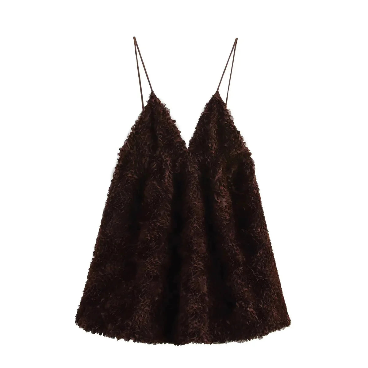 Fluffy Mesh Suspender Dress
