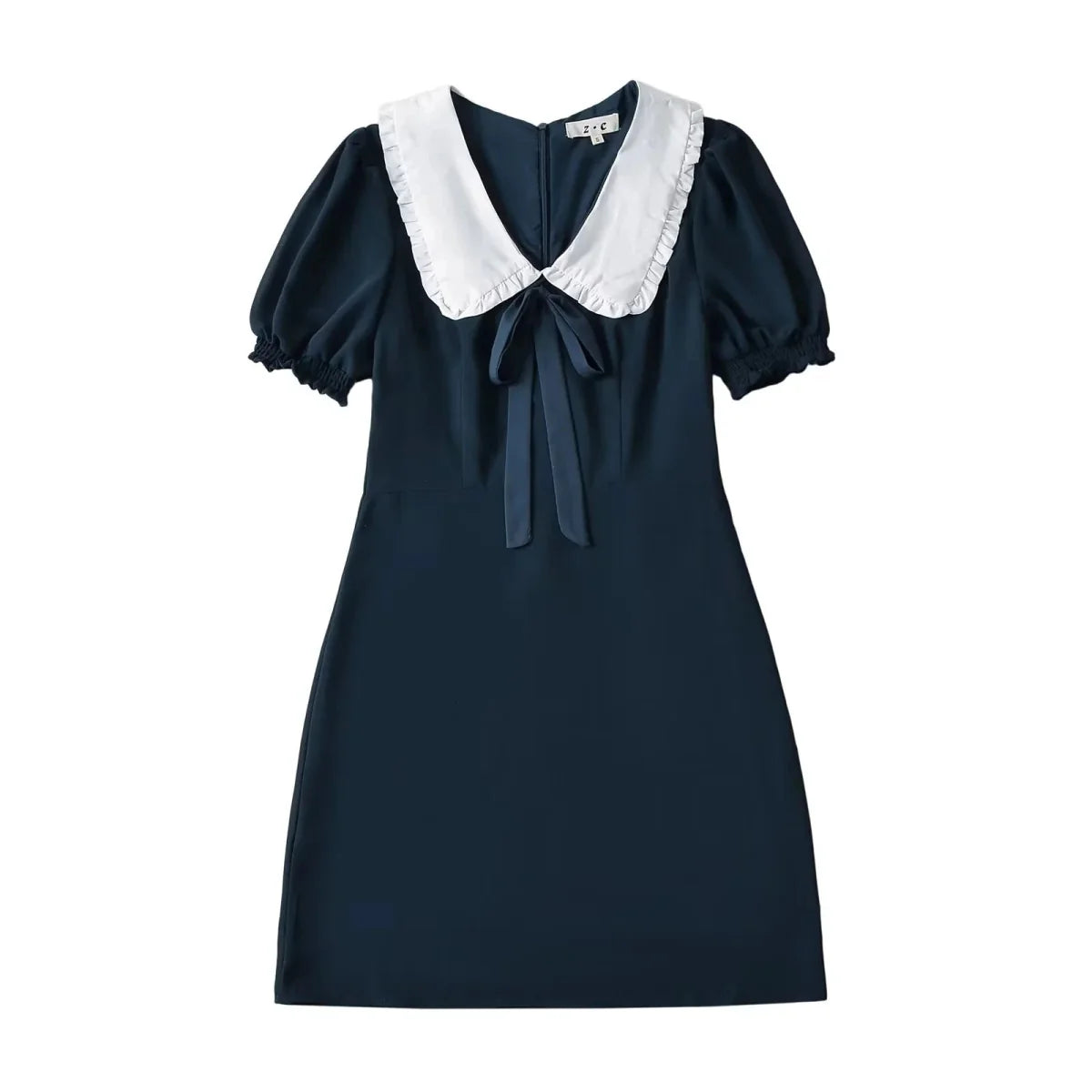 French Style Puff Sleeve Mini Dress