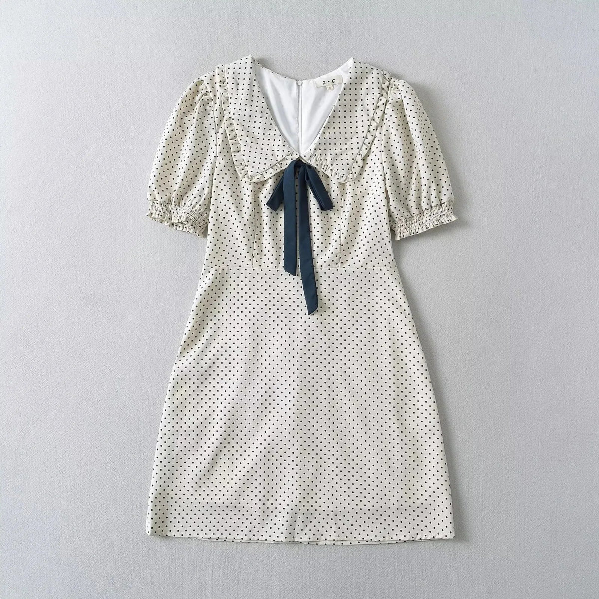 French Style Puff Sleeve Mini Dress