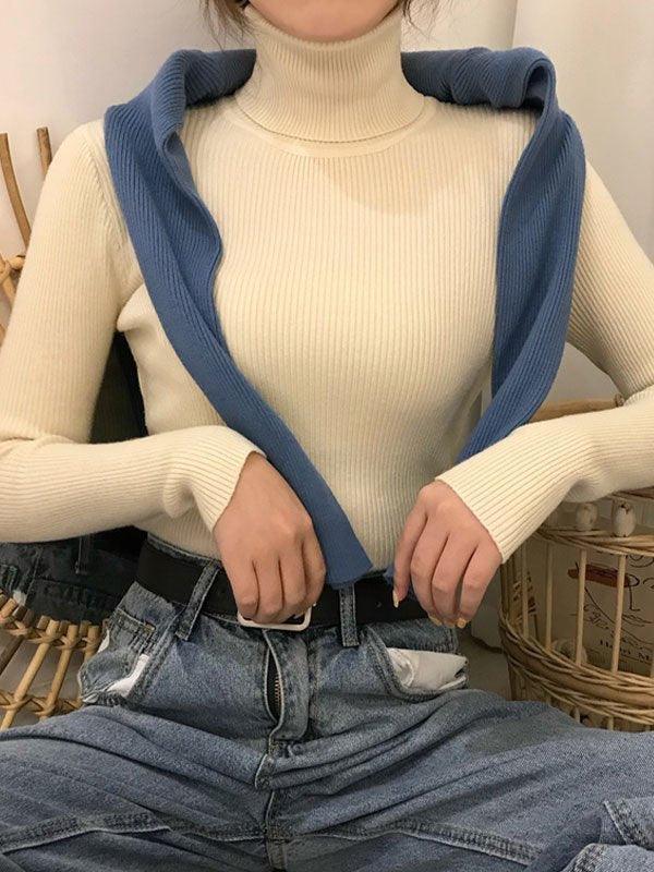Pydshop High Neck Jumper Knit Top