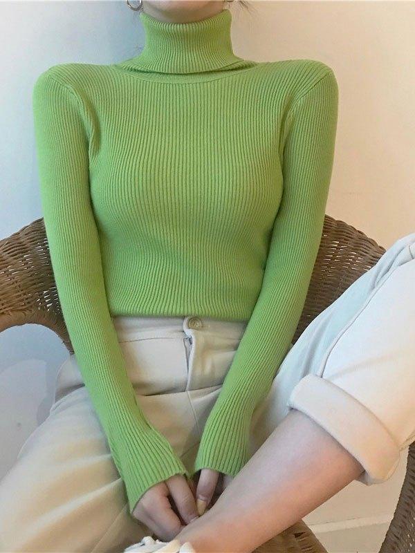 Pydshop High Neck Jumper Knit Top