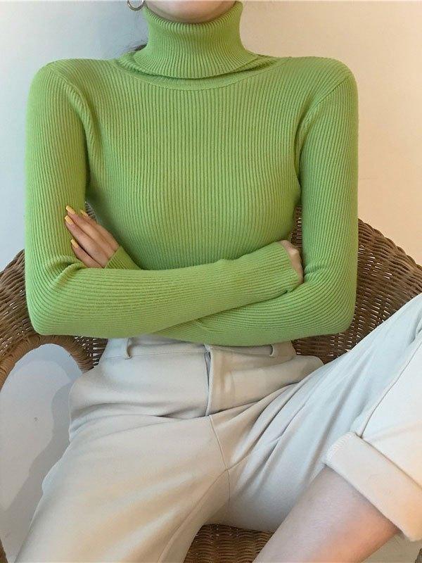 Pydshop High Neck Jumper Knit Top