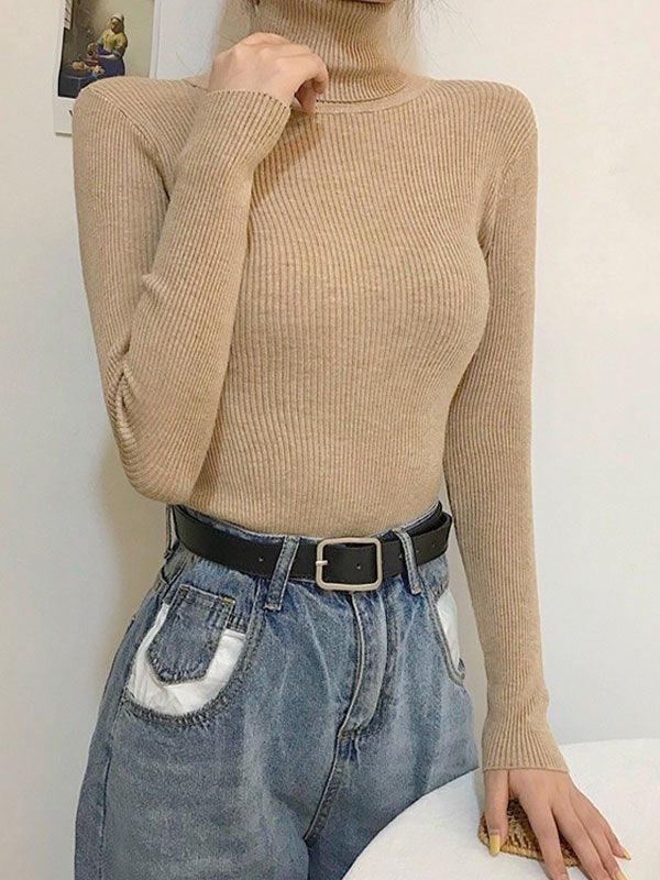 Pydshop High Neck Jumper Knit Top
