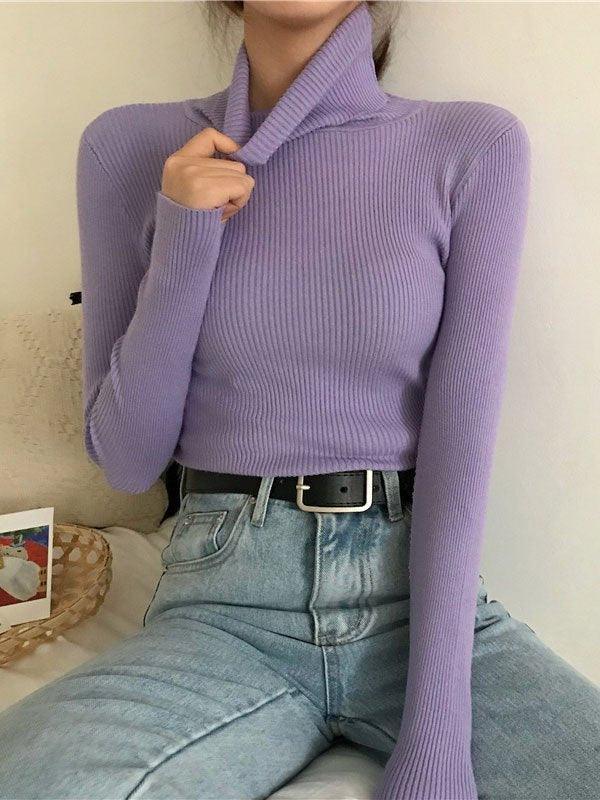 Pydshop High Neck Jumper Knit Top