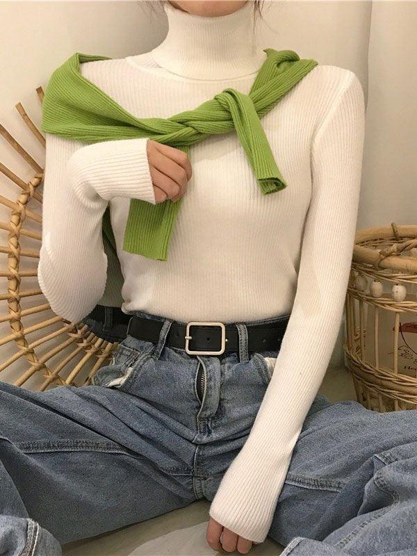 Pydshop High Neck Jumper Knit Top