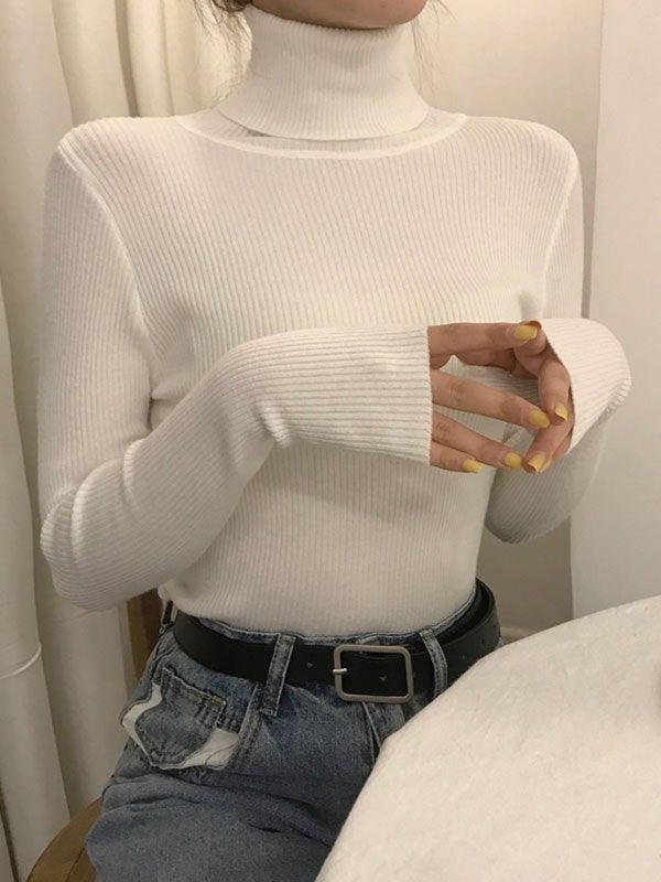 Pydshop High Neck Jumper Knit Top