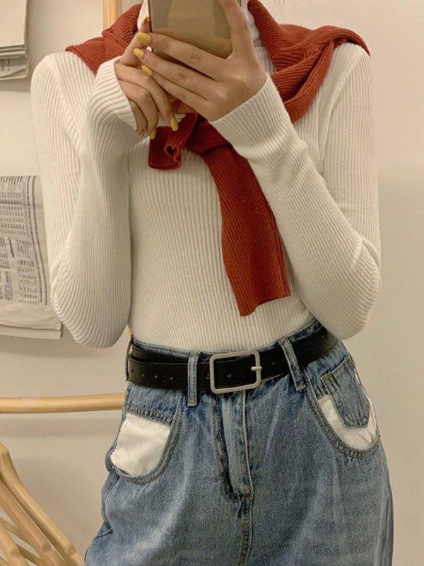 Pydshop High Neck Jumper Knit Top