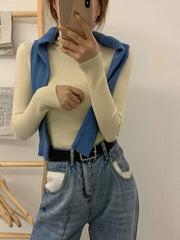 Pydshop High Neck Jumper Knit Top