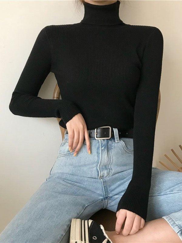 Pydshop High Neck Jumper Knit Top